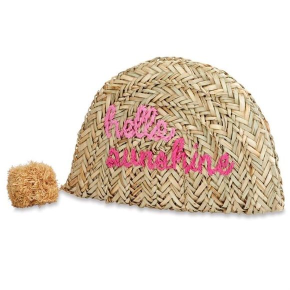 Mud Pie Handbags - Mud Pie Woven Seagrass Clutch Hello Sunshine